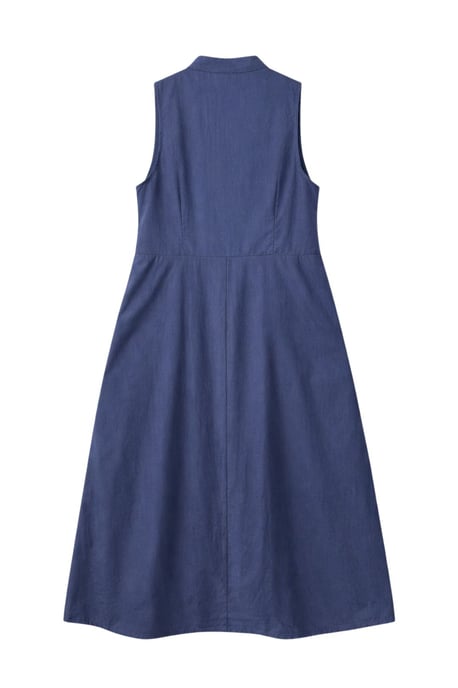 Geknöpfter Tippet-Kragen-Maxi-Kleid - Image 3