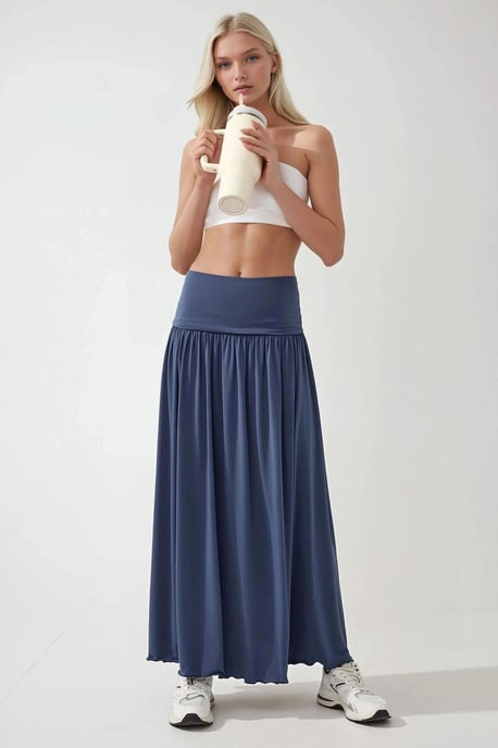 2-in-1 Midi Elastisches Strapless Kleid/Rock - Image 2