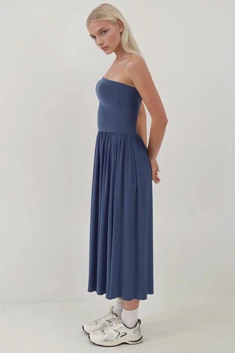 2-in-1 Midi Elastisches Strapless Kleid/Rock - Image 4