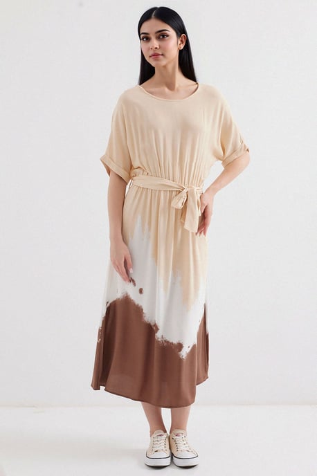 Gradient-Midi-Kleid mit Schleife - Image 2