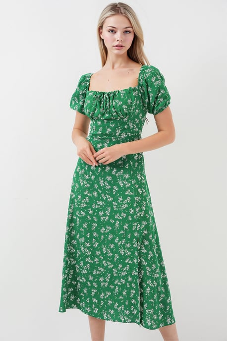 Midikleid mit Blumenmuster und Schleife - Image 3