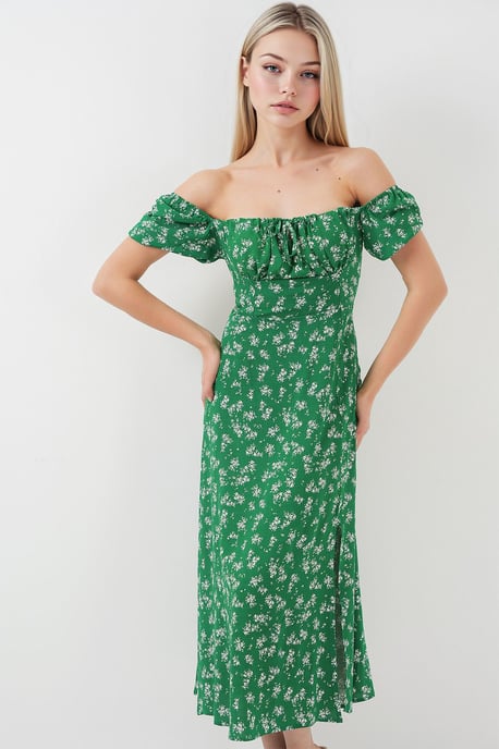 Midikleid mit Blumenmuster und Schleife - Image 4