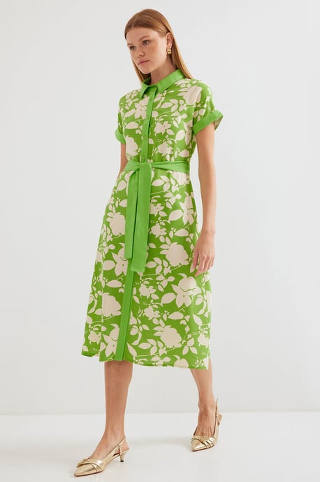 Blühendes Midi-Kleid mit Schleife - Image 2