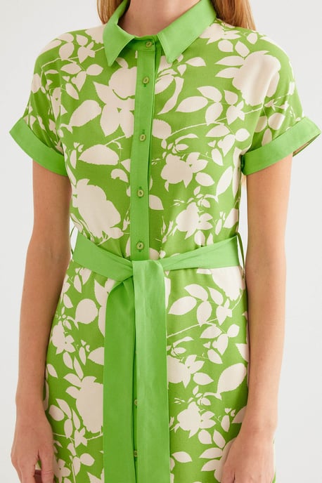 Blühendes Midi-Kleid mit Schleife - Image 4