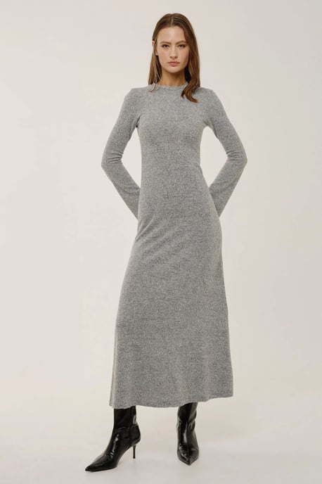 Strukturiertes Maxikleid mit Rundhalsausschnitt - Image 1