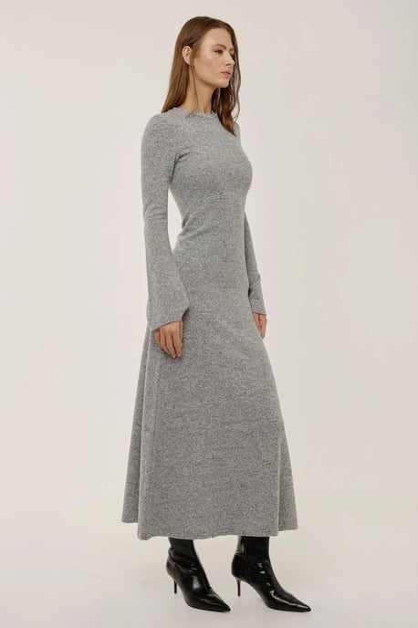 Strukturiertes Maxikleid mit Rundhalsausschnitt - Image 3