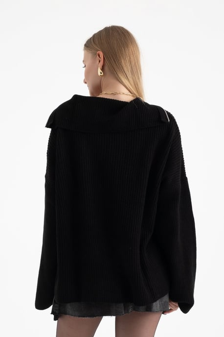 V-Ausschnitt Pullover mit Reißverschluss - Image 3
