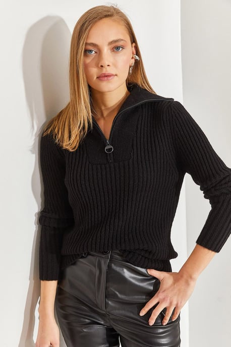 Strickpullover mit Reißverschlusskragen - Image 2