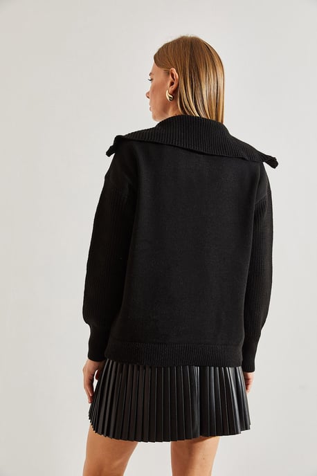 Reißverschluss-Kragen-Strickpullover - Image 6