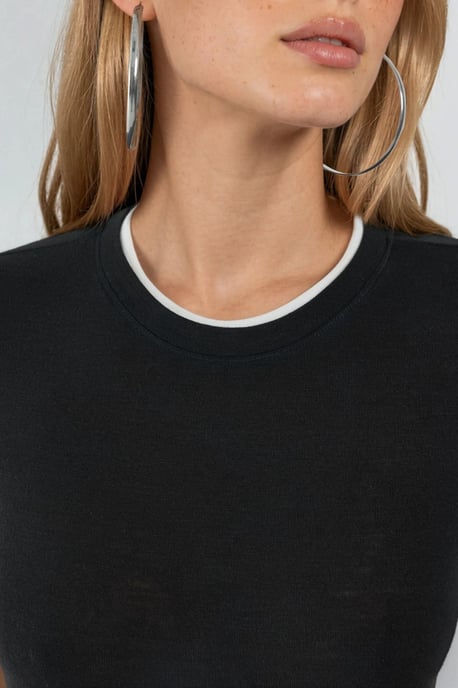Farbblockiertes Rundhalsausschnitt T-Shirt - Image 5