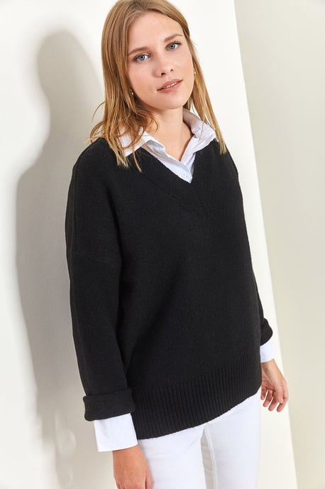 V-Ausschnitt Langarmpullover - Image 3