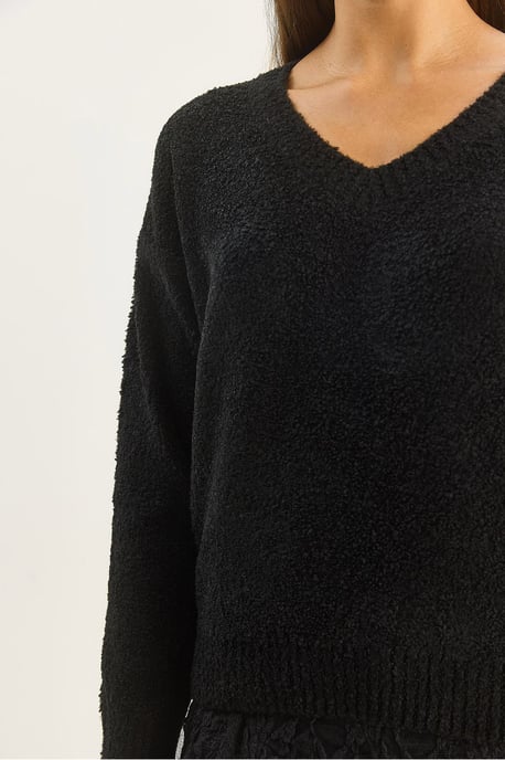 V-Ausschnitt Strukturstrickpullover - Image 5