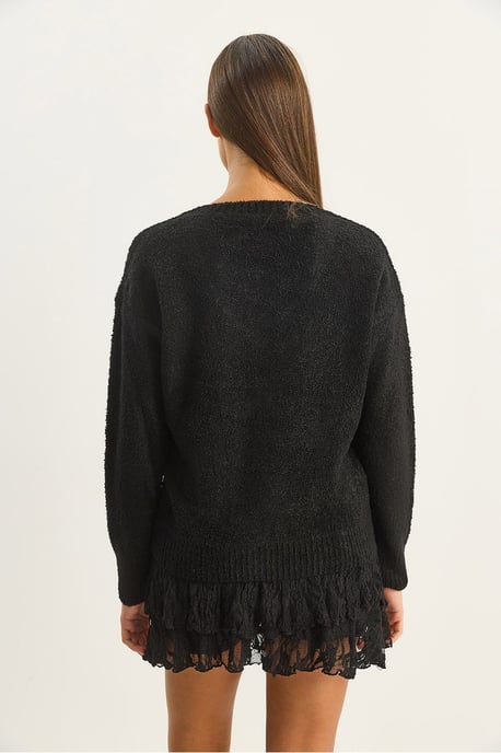 V-Ausschnitt Strukturstrickpullover - Image 6