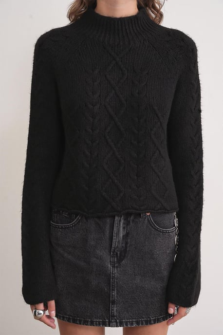 Rippstrick-Pullover mit Argyle-Muster und halbem Stehkragen - Image 4