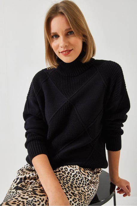 Strukturierter Rollkragenpullover - Image 3