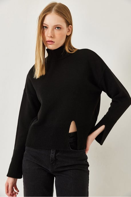 Lässiger Rollkragenpullover mit Schlitz - Image 3