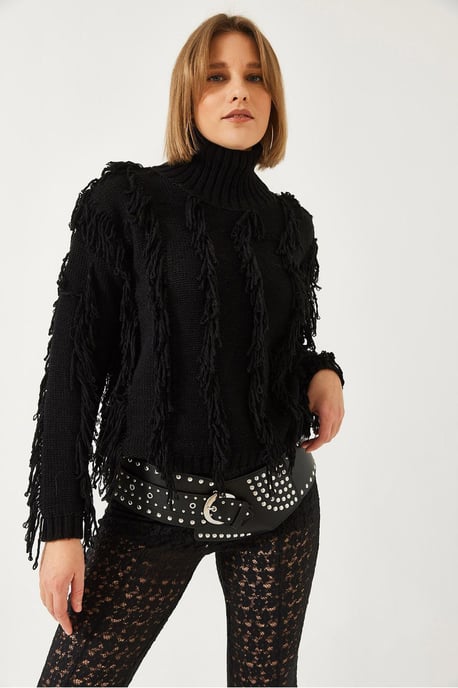 Rüschenkragen Cropped Pullover - Image 3