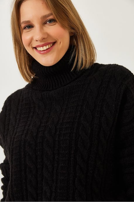Strukturiertes, tailliertes Rollkragenpullover - Image 3
