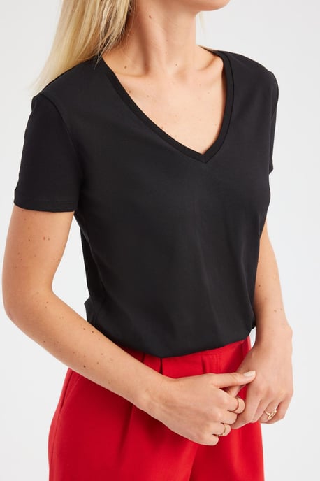 V-Ausschnitt Basic T-Shirt - Image 4