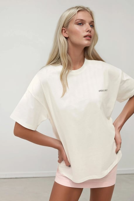%100 Baumwolle Oversized Bedrucktes Rundhals Baumwoll T-Shirt - Image 2