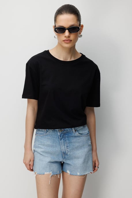 Mixray Übergroßes, geripptes Zwei‑Teile-T-Shirt-Set mit Rundhals - Weiß - Image 3