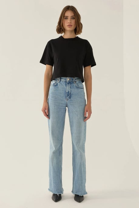 Basic Rundhals-Crop-Top-T-Shirt - Image 4
