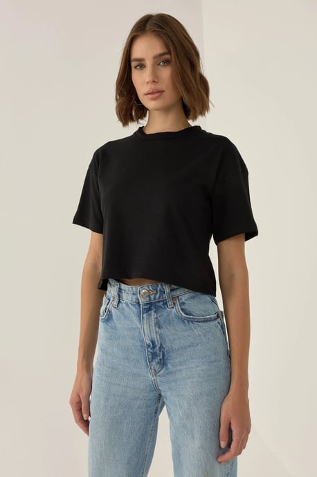 Basic Rundhals-Crop-Top-T-Shirt - Image 5