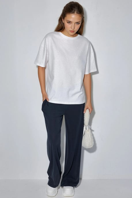 Pailletten Rundhals Kurzarm T-Shirt - Image 5