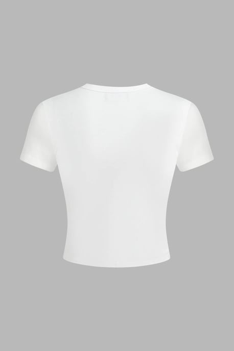 Bedrucktes Baumwoll-Crop-Top-T-Shirt - Image 2