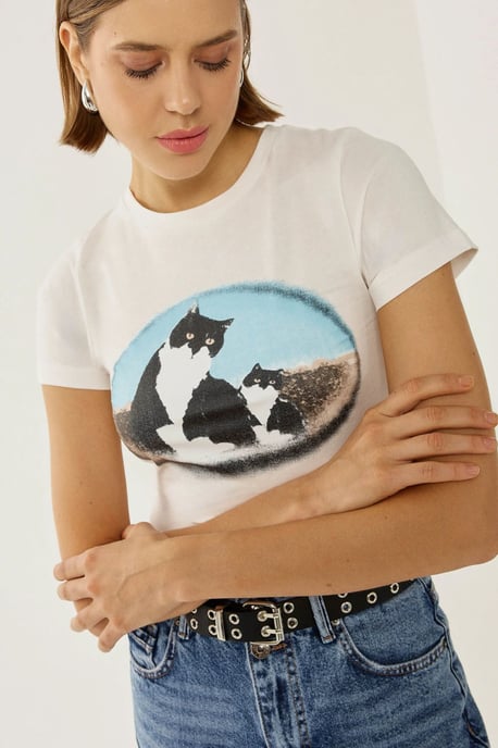 Bedrucktes Baumwoll-Crop-Top-T-Shirt - Image 6