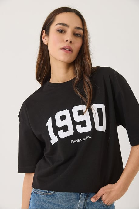 Übergröße Bedrucktes Rundhals-T-Shirt - Image 2