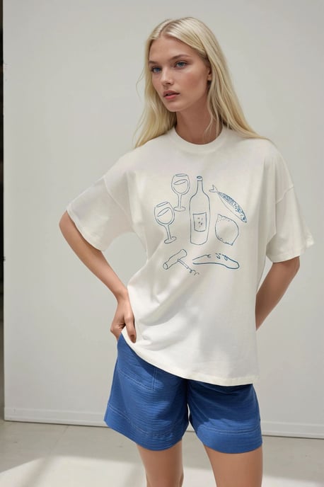 100% Baumwolle Übergröße Bedrucktes Rundhals Baumwoll-T-Shirt - Image 6