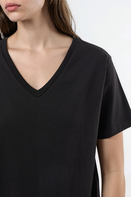 V-Ausschnitt Unifarben Strick-T-Shirt - Image 5