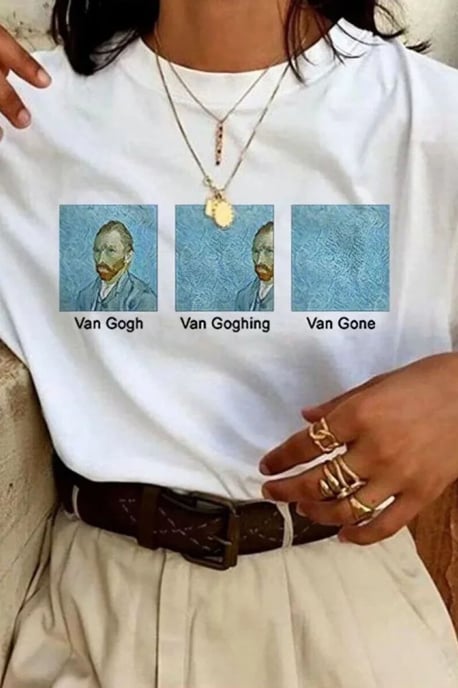 Übergröße Bedrucktes Rundhals-T-Shirt - Image 3