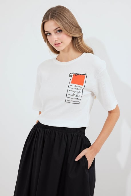 Bedrucktes Rundhals T-Shirt mit kurzen Ärmeln - Image 2