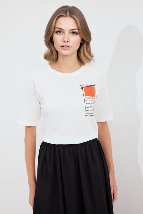Bedrucktes Rundhals T-Shirt mit kurzen Ärmeln - Image 3