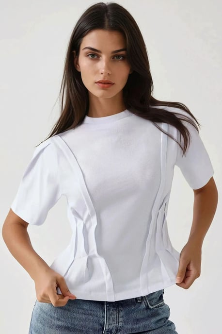 Figurbetontes Rundhals-T-Shirt - Image 2