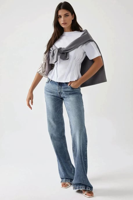 Figurbetontes Rundhals-T-Shirt - Image 3