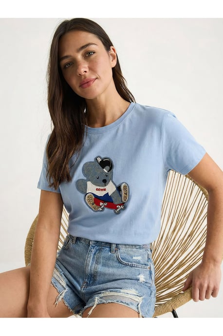 Besticktes Rundhals-T-Shirt - Image 3