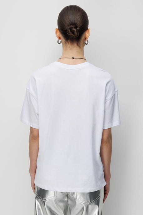 Übergroßes Ripp-Muster Crewneck Zweiteiliges T-Shirt-Set - Image 6