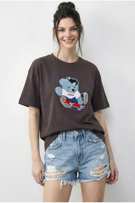 Besticktes Rundhals-T-Shirt - Image 4