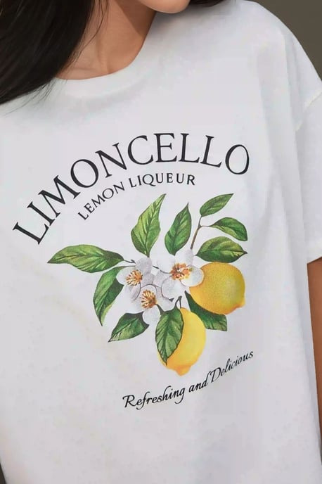 100 % Baumwolle Oversized Bedrucktes Rundhals T-Shirt - Image 6