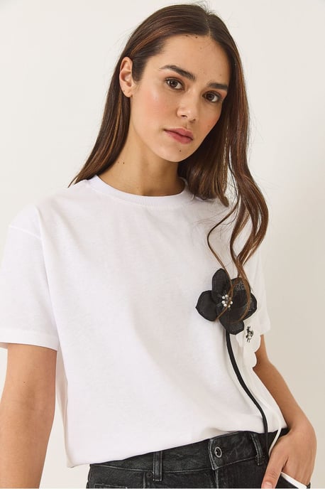 Blumenmuster Kurzarm-T-Shirt - Image 2