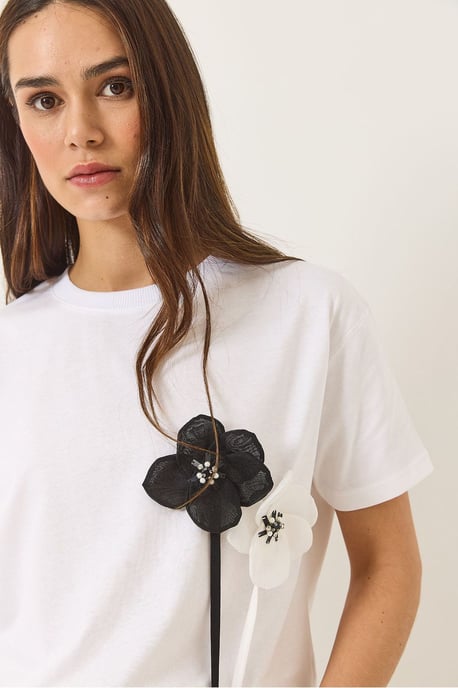 Blumenmuster Kurzarm-T-Shirt - Image 3