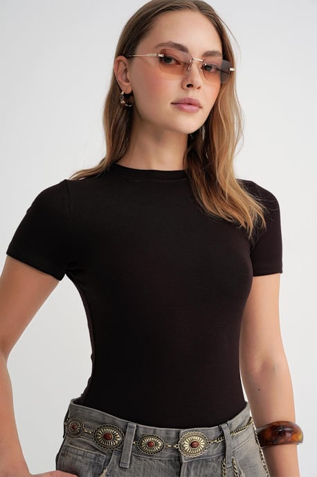 Slim Fit Rundhals Baumwoll-T-Shirt - Image 3