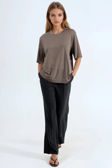 Übergroßes Rundhals-Ripp-T-Shirt - Image 3