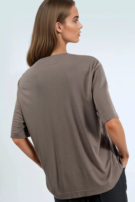 Übergroßes Rundhals-Ripp-T-Shirt - Image 5
