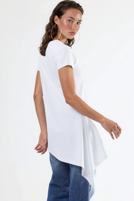 Asymmetrisches Kurzarm-Shirt mit Rundhalsausschnitt - Image 6