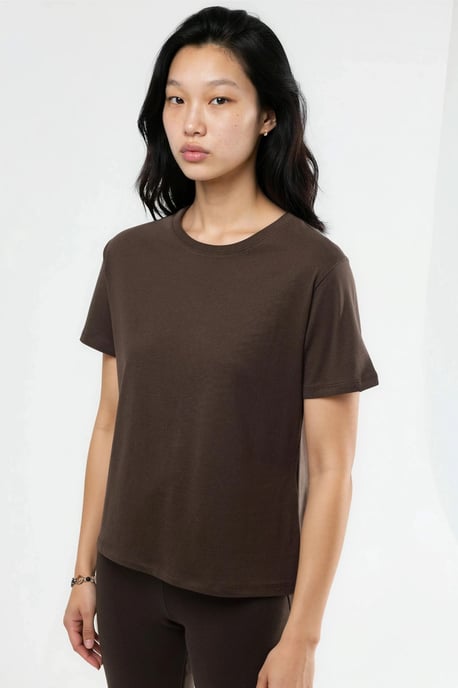 Schlichtes Rundhalsausschnitt Baumwoll-T-Shirt - Image 2