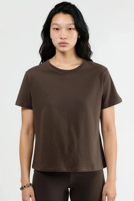 Schlichtes Rundhalsausschnitt Baumwoll-T-Shirt - Image 6